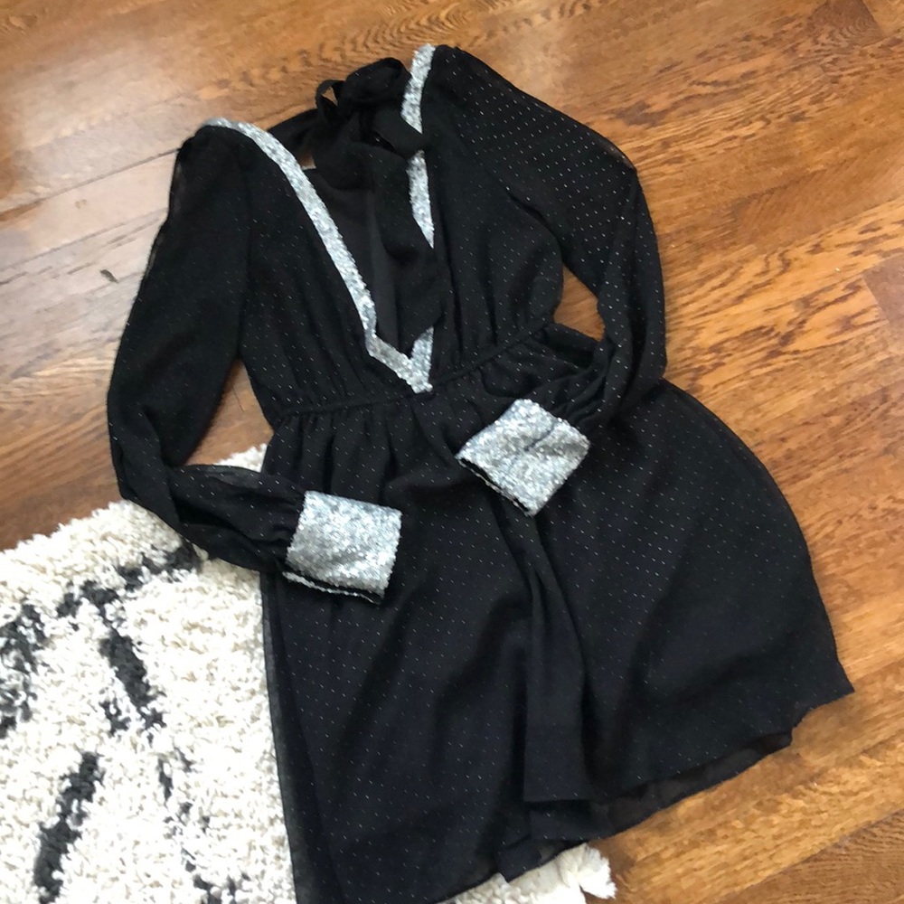 Long sleeve chiffon dress